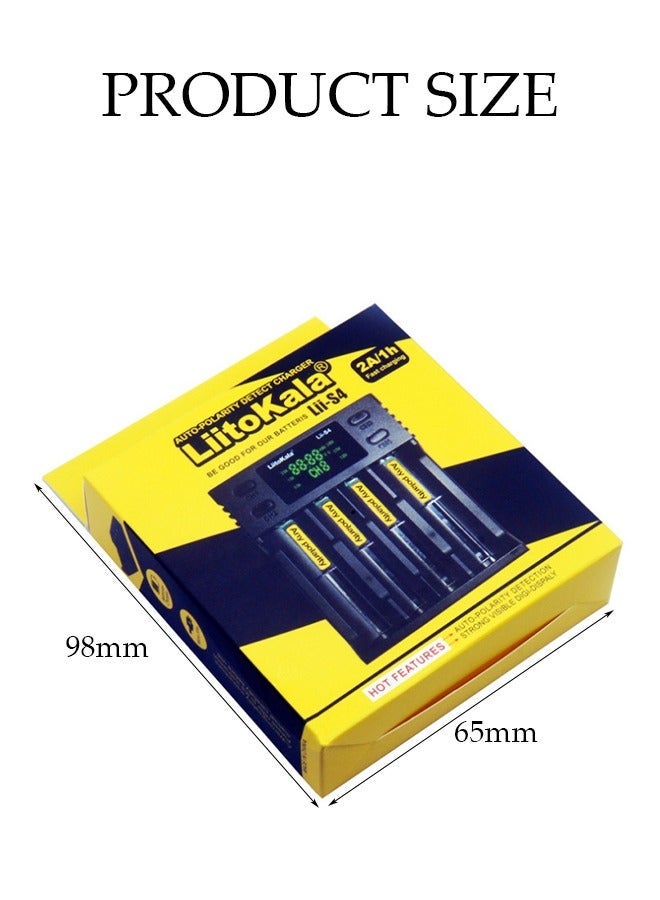 LiitoKala Intelligent USB Four Slot Quick Battery Charger for Li-Ion/Ni-MH/Ni-Cd/IMR/LFP 16340 14500 18650 21700 20700 and More Batteries, - Image 4